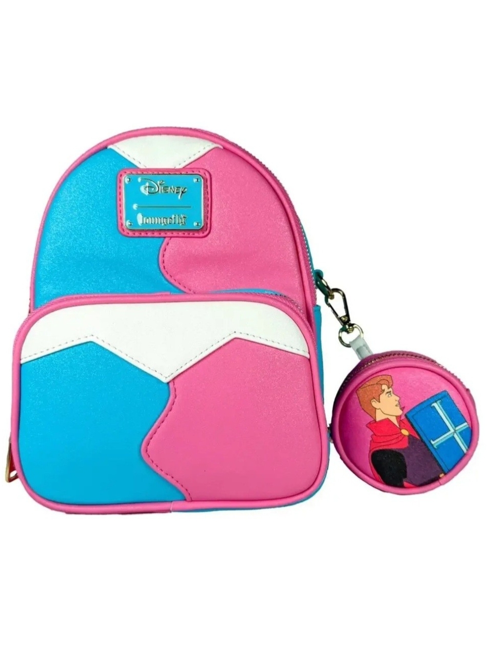 Disney Pink & Blue Mini Backpack with Coin Pouch